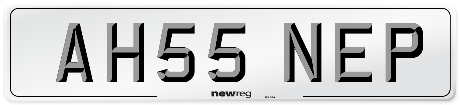 AH55 NEP Number Plate from New Reg